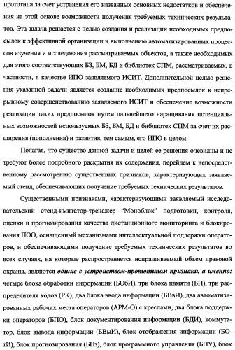 Исследовательский стенд-имитатор-тренажер &quot;моноблок&quot; подготовки, контроля, оценки и прогнозирования качества дистанционного мониторинга и блокирования потенциально опасных объектов, оснащенный механизмами интеллектуальной поддержки операторов (патент 2345421)