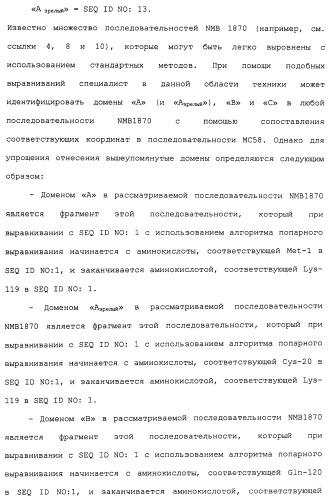 Химерные, гибридные и тандемные полипептиды менингококкового белка nmb1870 (патент 2431671)