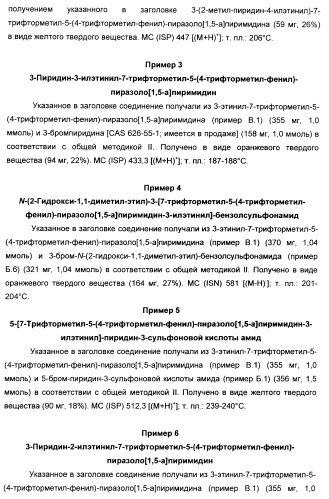 Производные ацетиленил-пиразоло-пиримидина в качестве антагонистов mglur2 (патент 2412943)