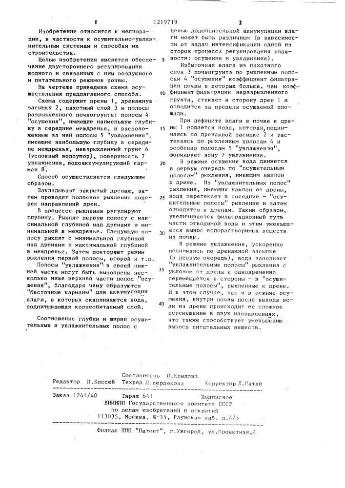 Способ мелиорации земель (патент 1219719)