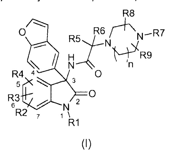Замещенные производные 3-бензофуранил-индол-2-он-3-ацетамидопиперазинов, их получение и их применение в терапии (патент 2542980)