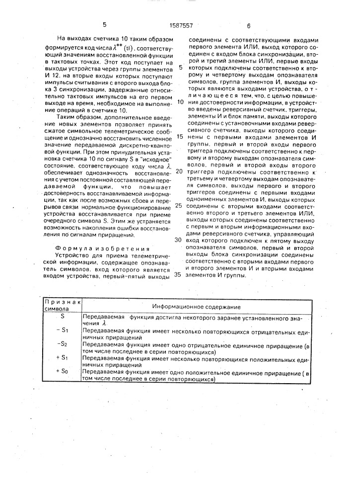 Устройство для приема телеметрической информации (патент 1587557)