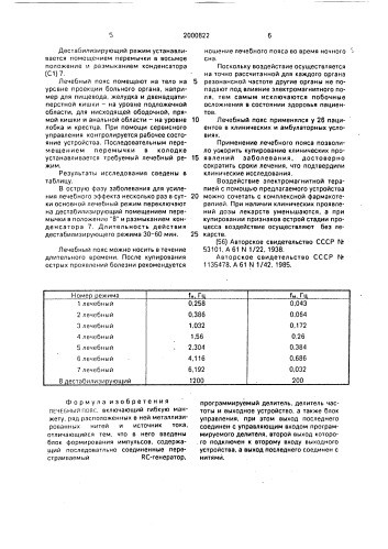 Лечебный пояс (патент 2000822)