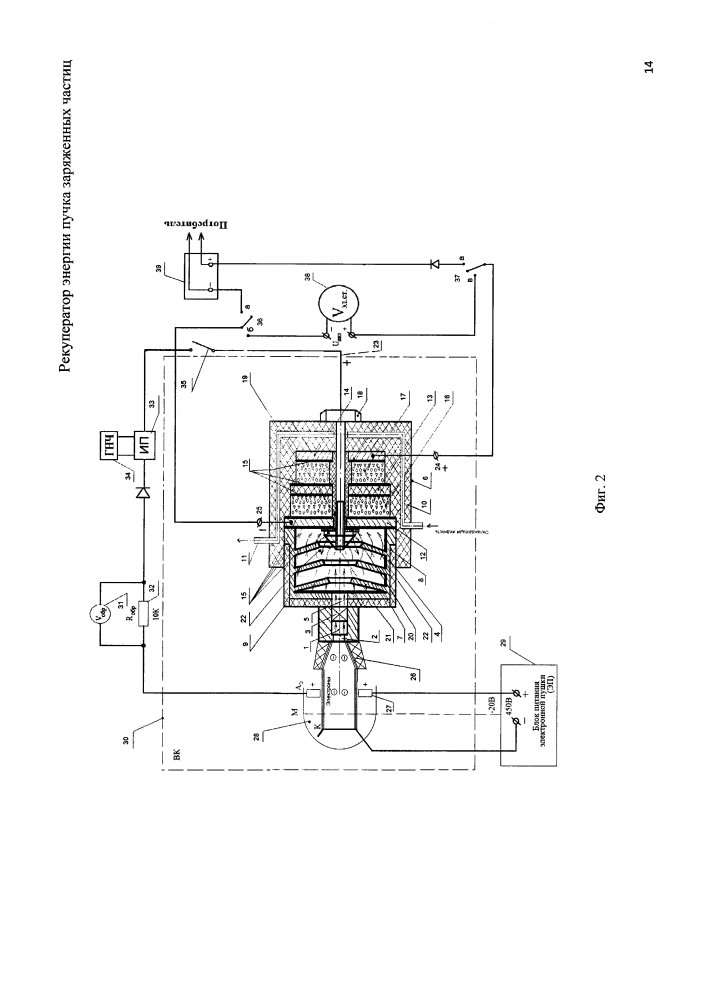 Рекуператор энергии пучка заряженных частиц (патент 2625325)