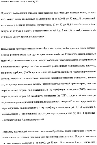 Противоперхотные композиции, содержащие пептиды (патент 2491052)