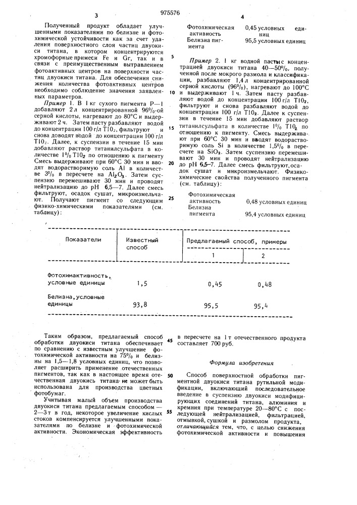 Способ поверхностной обработки пигментной двуокиси титана рутильной модификации (патент 975576)