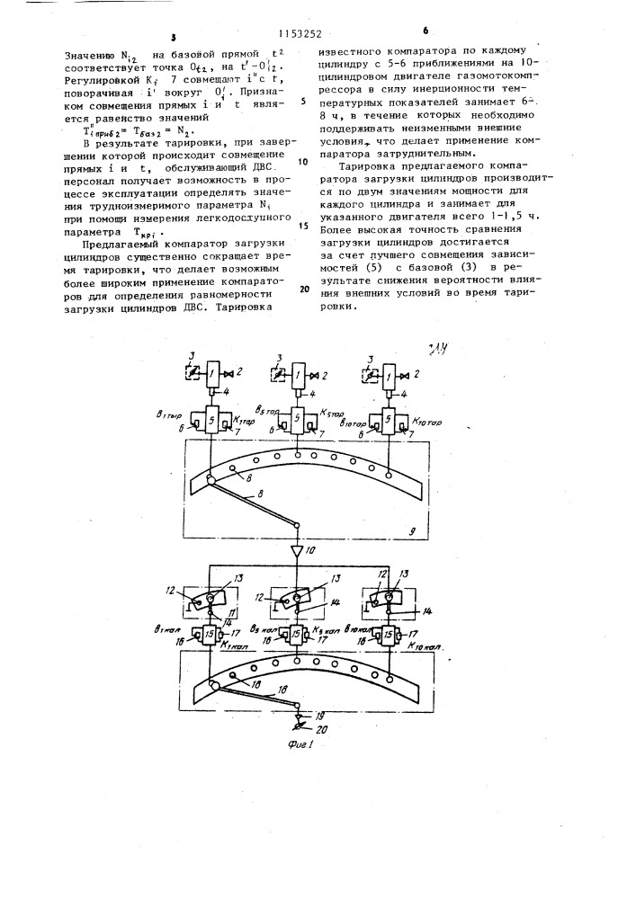 Компаратор загрузки цилиндров двигателя внутреннего сгорания (патент 1153252)