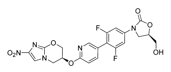 Бициклические нитроимидазолы, ковалентно соединенные с замещенными фенилоксазолидинонами (патент 2504547)