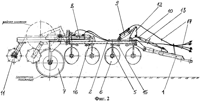 Дисковый почвообрабатывающий агрегат (патент 2313205)