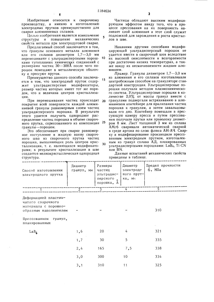 Способ изготовления электродного прутка (патент 1184634)