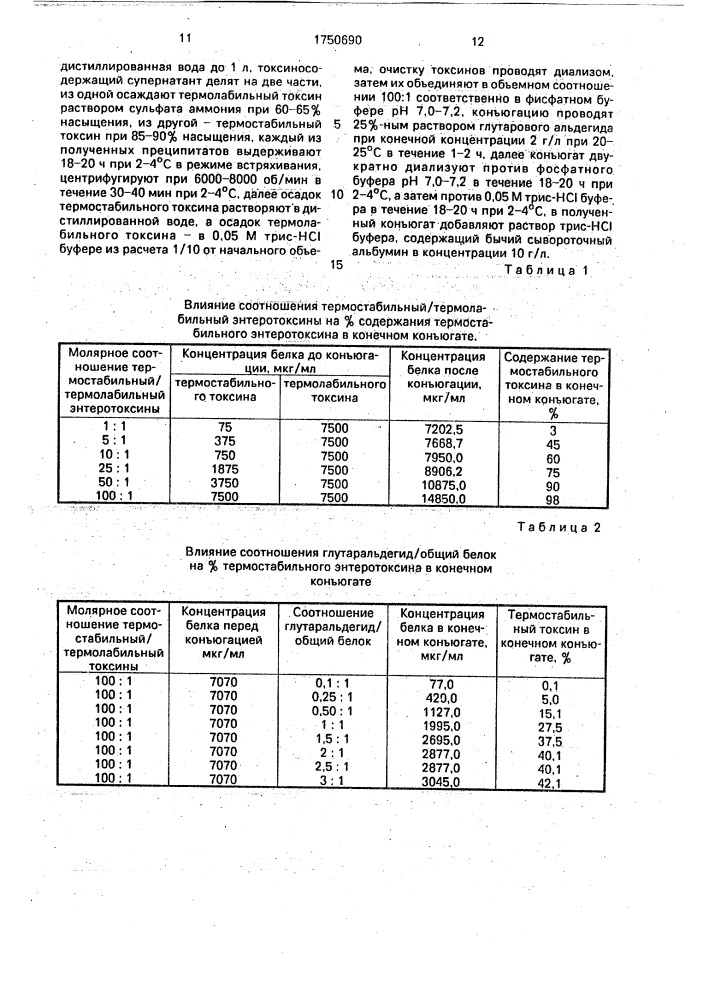 Способ получения конъюгированного энтеротоксина еsснеriснiа coli (патент 1750690)
