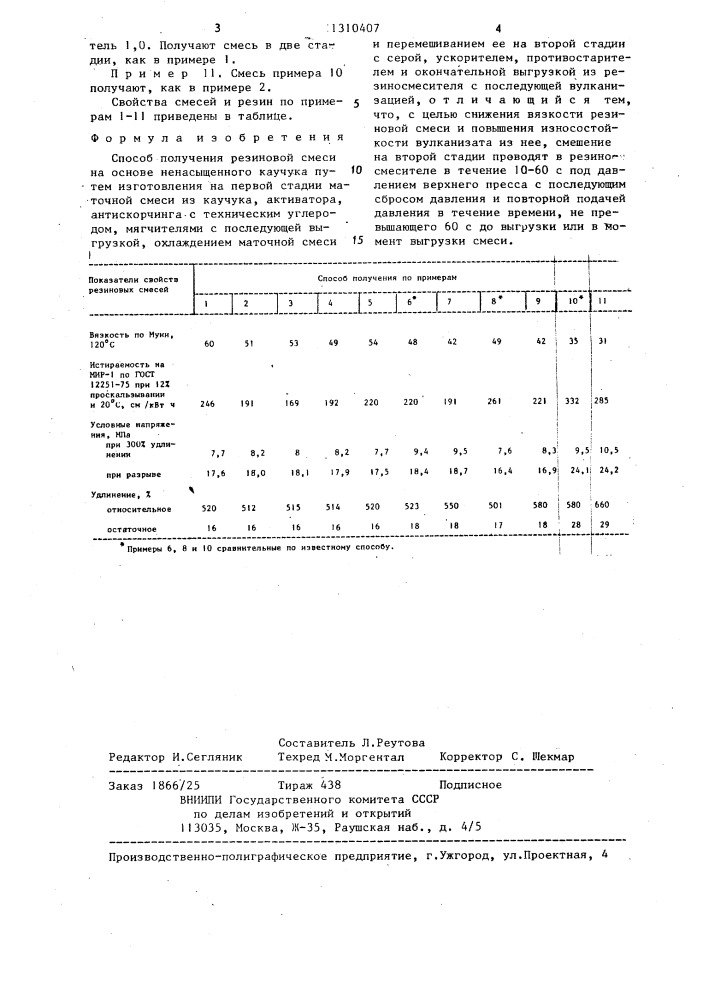 Способ получения резиновой смеси (патент 1310407)