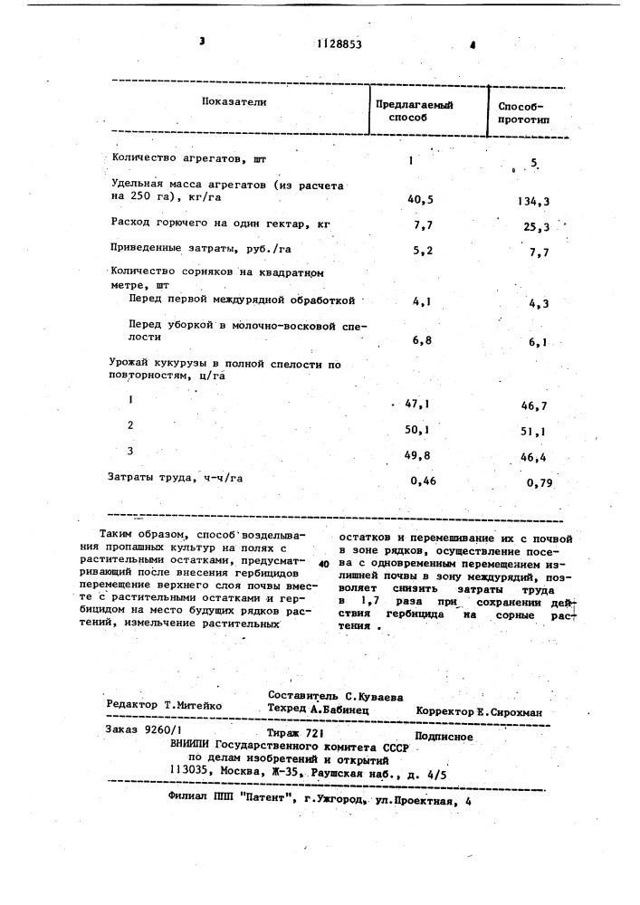 Способ возделывания пропашных культур на полях с растительными остатками (патент 1128853)