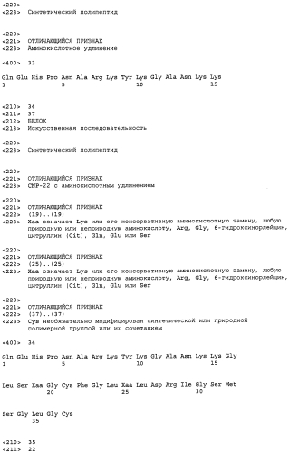 Варианты натрийуретического пептида с-типа (патент 2573911)