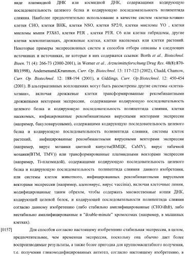 Конструкции слияния и их применение для получения антител с повышенными аффинностью связывания fc-рецептора и эффекторной функцией (патент 2407796)