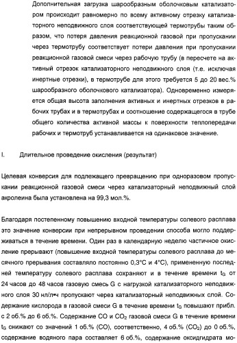 Способ проведения гетерогенного каталитического частичного окисления в газовой фазе акролеина в акриловую кислоту (патент 2365577)