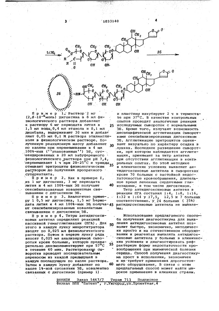 Способ получения диагностикума для выявления антидигоксиновых антител (патент 1033140)