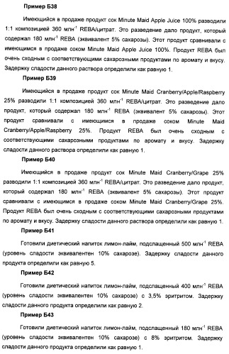 Композиции натурального интенсивного подсластителя с улучшенным временным параметром и(или) корригирующим параметром, способы их приготовления и их применения (патент 2459434)