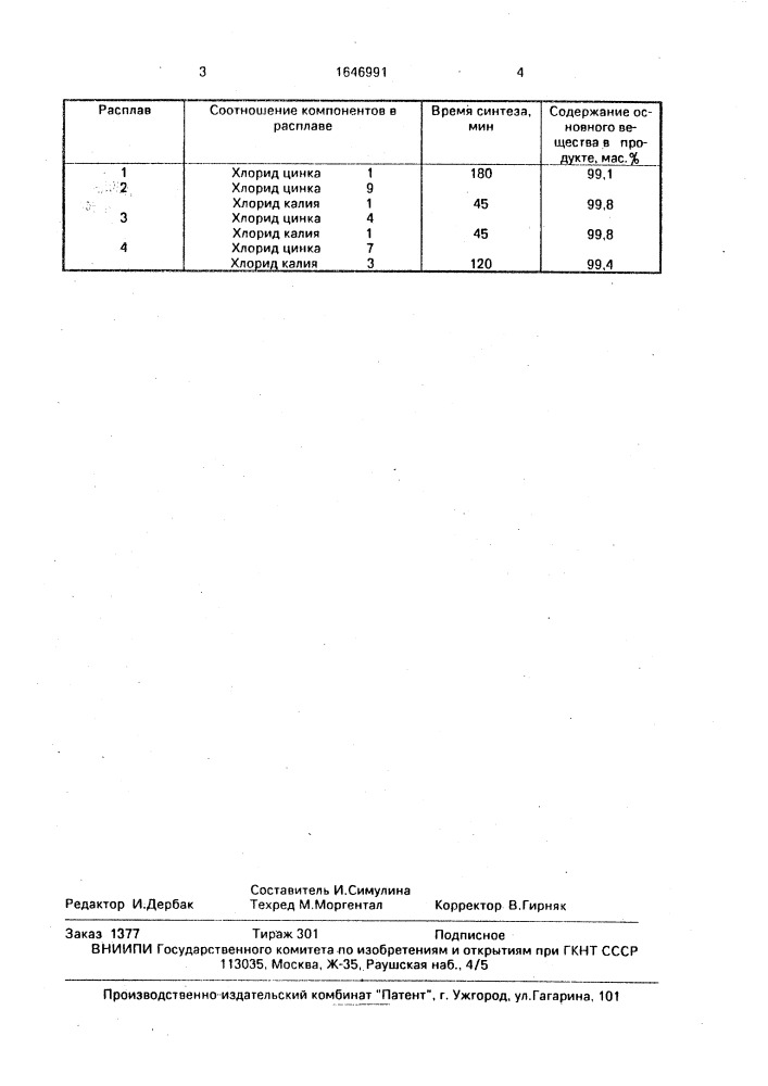 Способ получения сульфида цинка (патент 1646991)