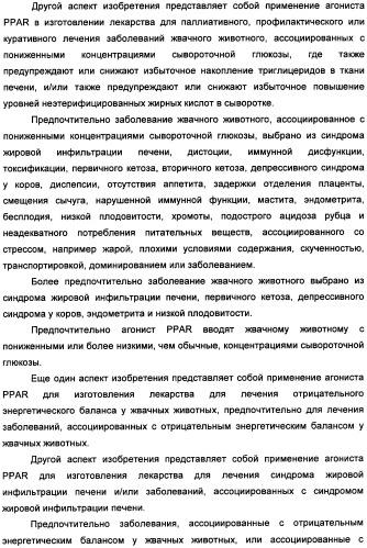 Применение агониста рецептора, активируемого пероксисомным пролифератором, для увеличения концентрации сывороточной глюкозы у жвачного животного (патент 2342130)