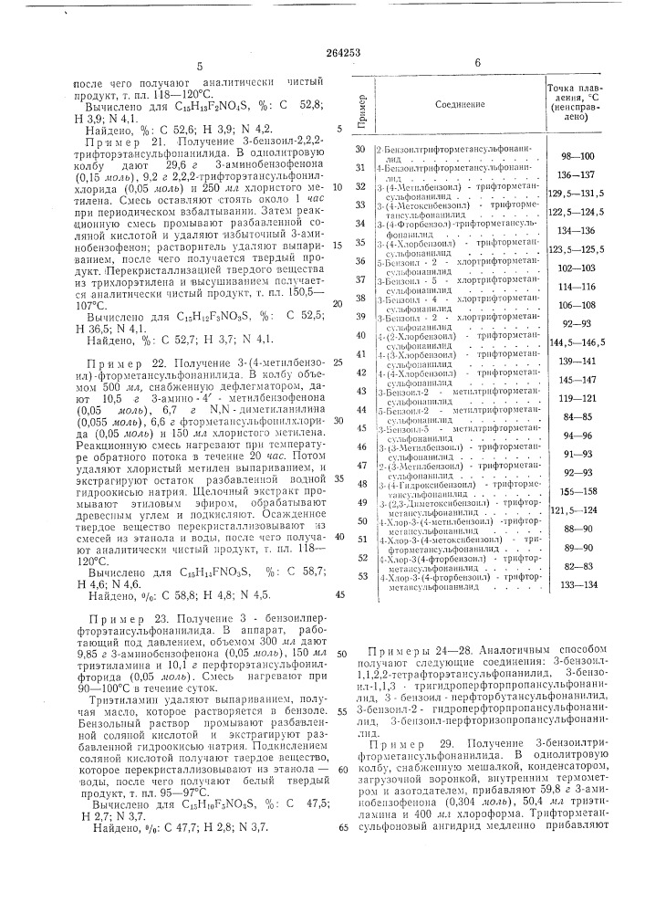 Способ получения бензоилфторалкилсульфонанилидов (патент 264253)