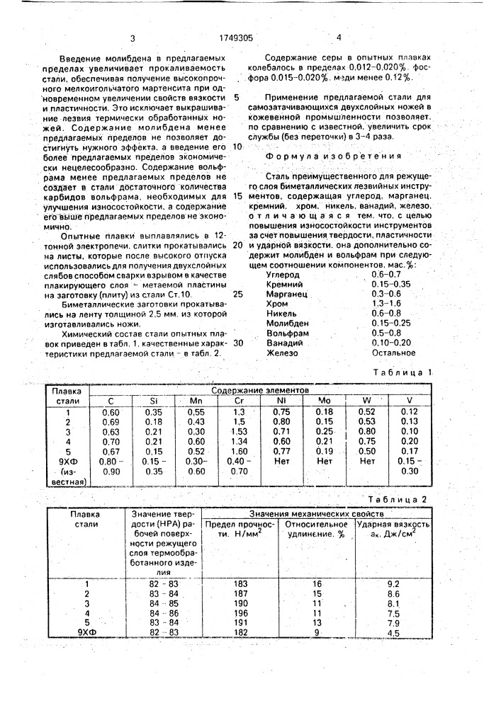 Сталь (патент 1749305)