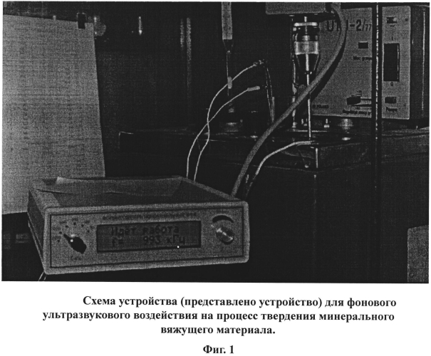 Устройство для фонового ультразвукового воздействия на процесс твердения минерального вяжущего материала (патент 2562354)