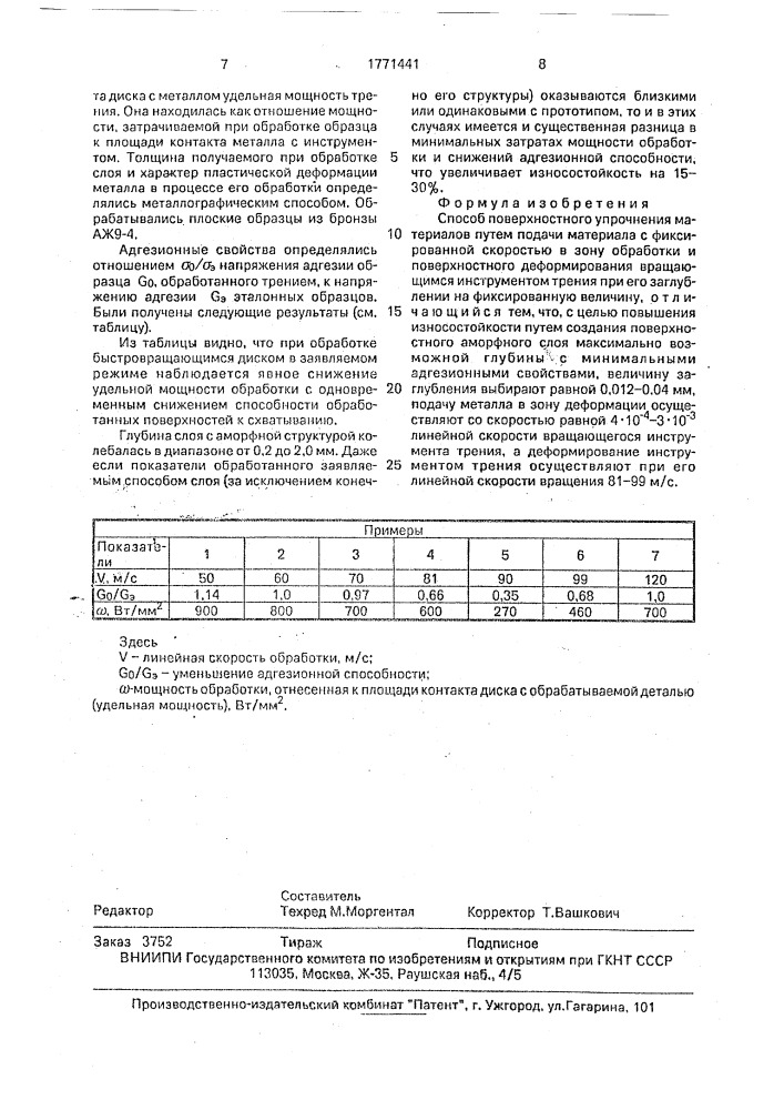 Способ поверхностного упрочнения материалов (патент 1771441)