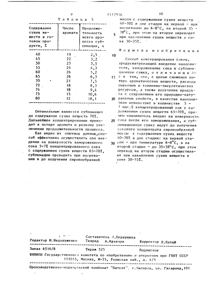 Способ консервирования соков (патент 1517916)