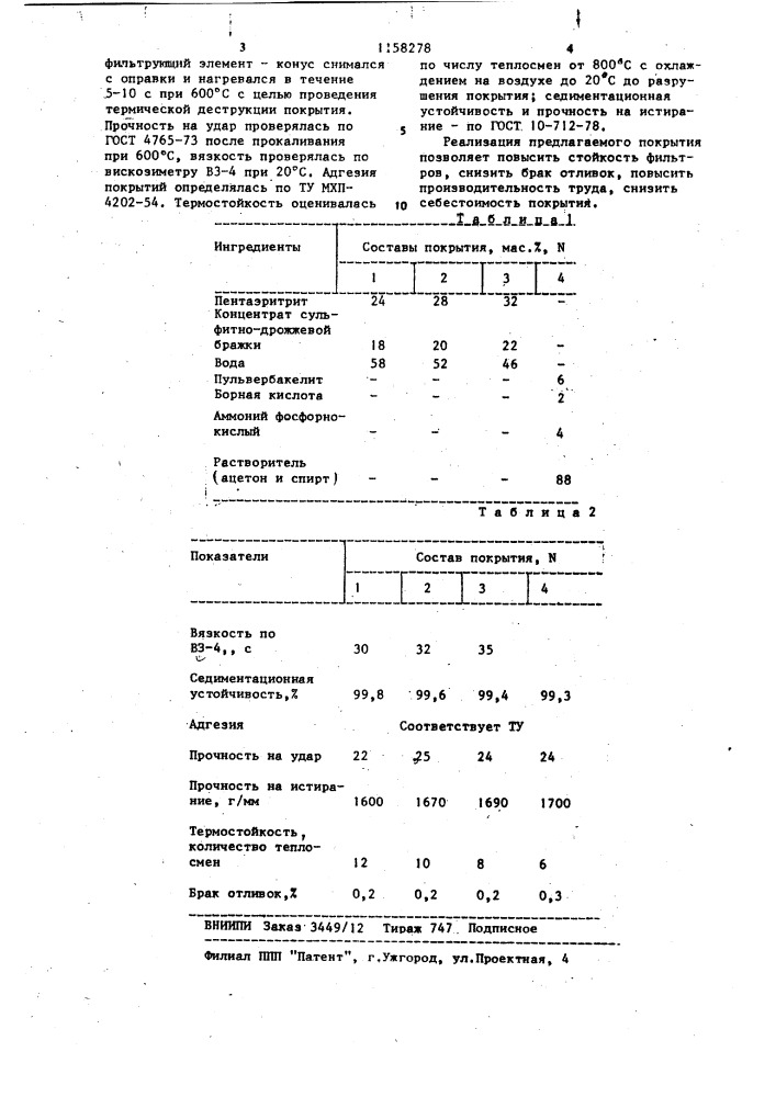 Состав для покрытия фильтров из стеклосетки (патент 1158278)