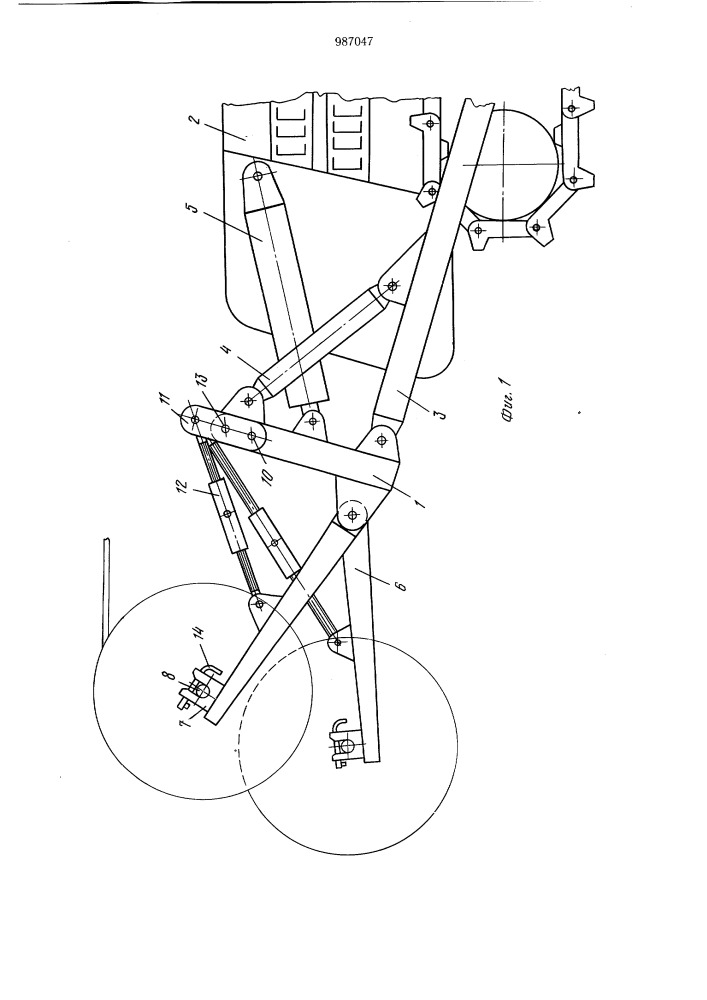 Устройство для погрузки кабельных барабанов на кабелеукладчик (патент 987047)