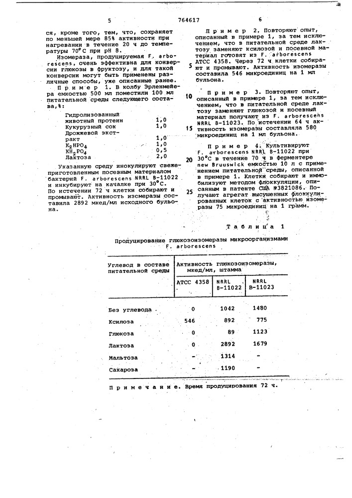 Способ получения глюкозоизомеразы (патент 764617)
