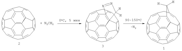 Способ получения 1&#39;(2&#39;)а-гомо(c60-ih)[5,6]фуллерена (патент 2417208)