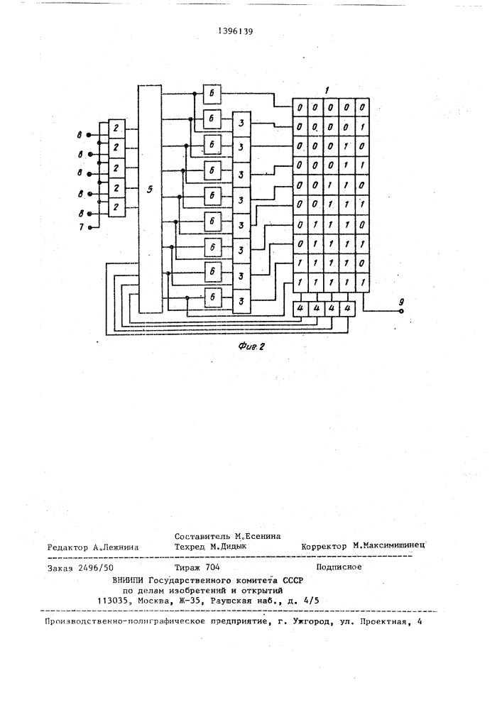 Суммирующее устройство (патент 1396139)