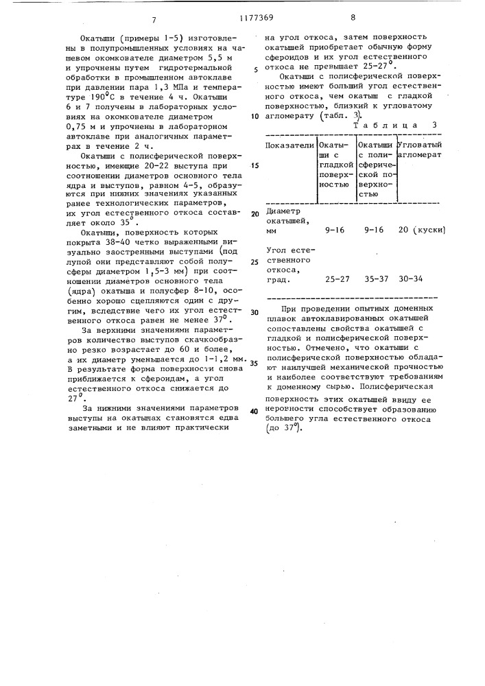 Железосодержащий окатыш (патент 1177369)