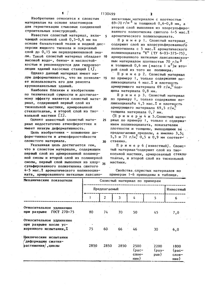 Слоистый материал (патент 1130499)