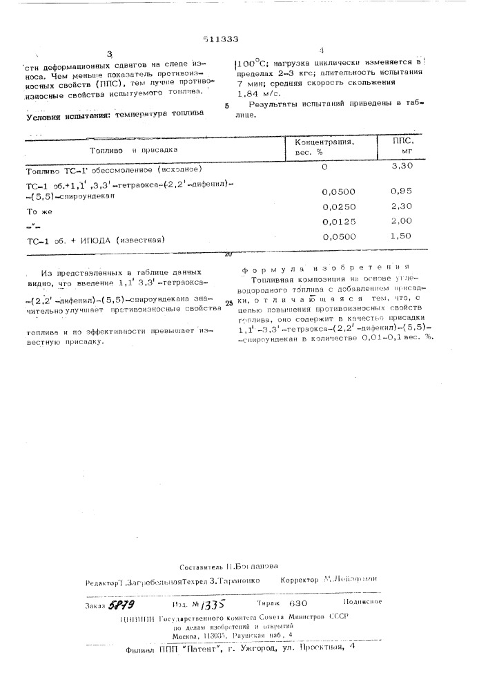 Топливная композиция (патент 511333)