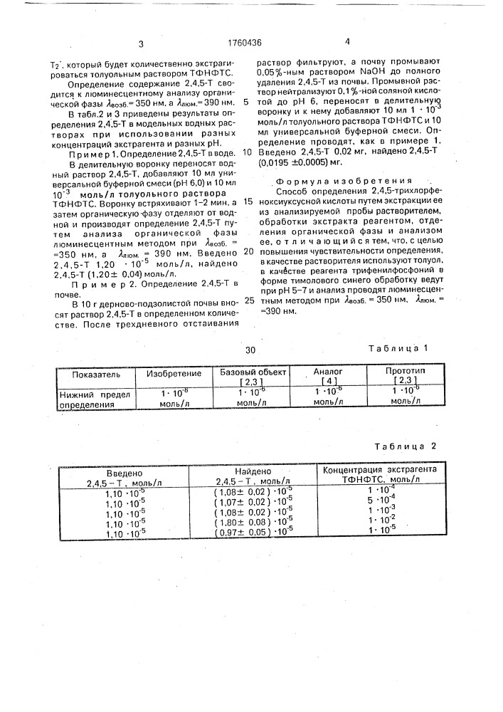 Способ определения 2,4,5-трихлорфеноксиуксусной кислоты (патент 1760436)