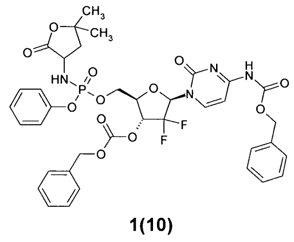 Замещенные (2r,3r,5r)-3-гидрокси-(5-пиримидин-1-ил)тетрагидрофуран-2-илметил арил фосфорамидаты (патент 2553996)