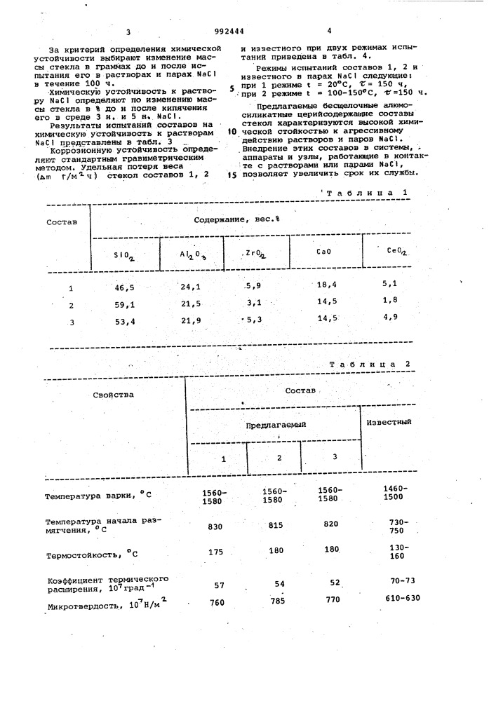 Стекло (патент 992444)