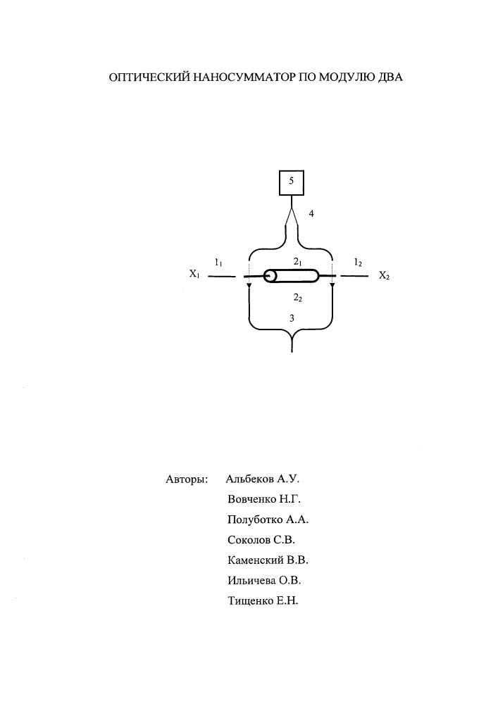 Оптический наносумматор по модулю два (патент 2662248)