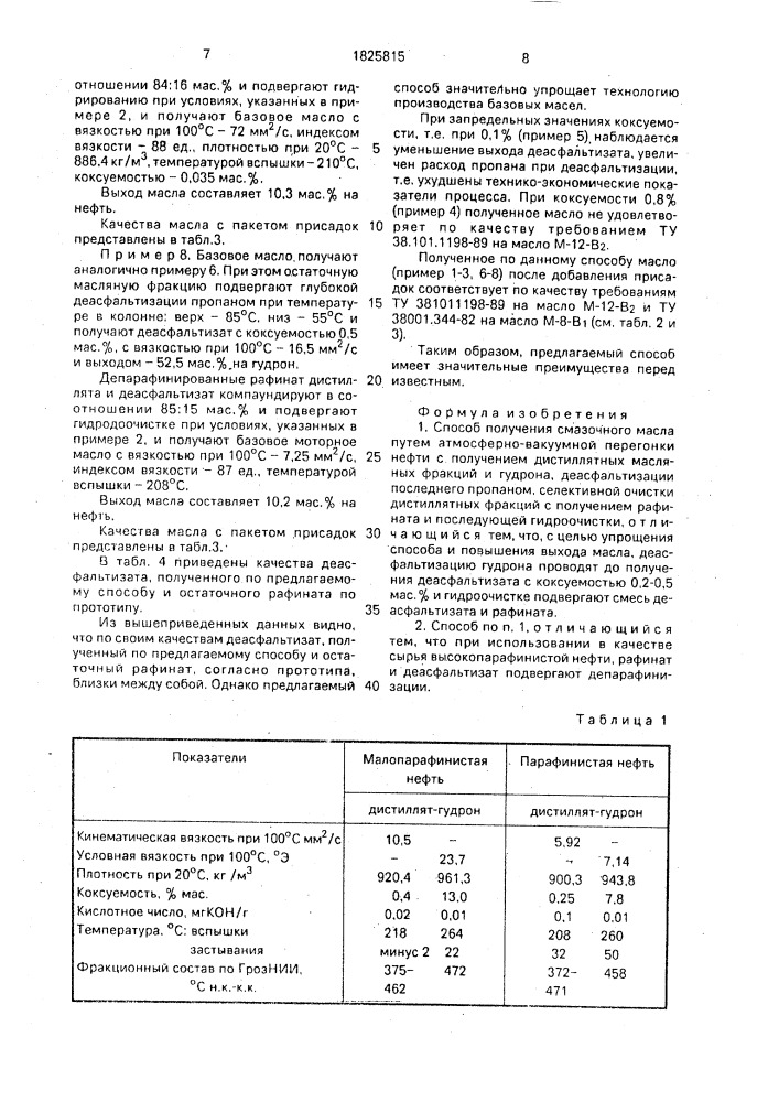 Способ получения смазочного масла (патент 1825815)