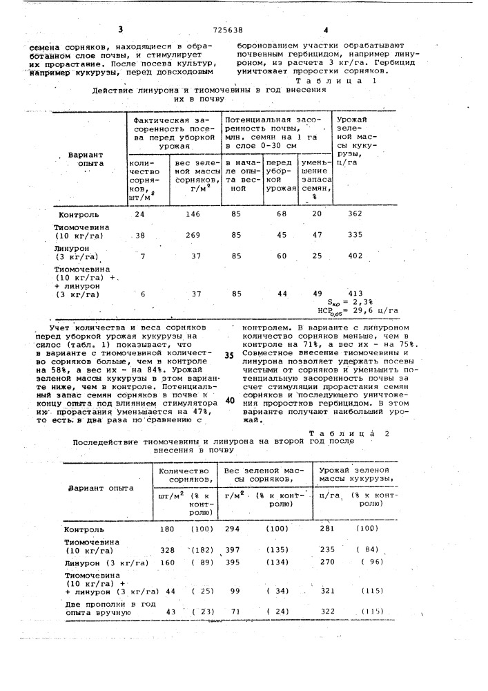 Способ борьбы с сорняками (патент 725638)