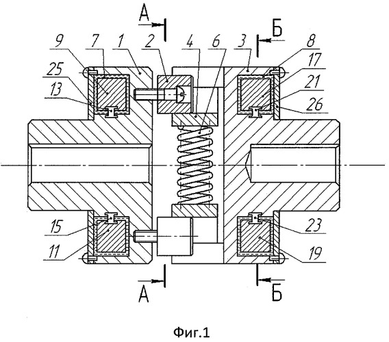 Упругая муфта с пассивным демпфером (патент 2379558)