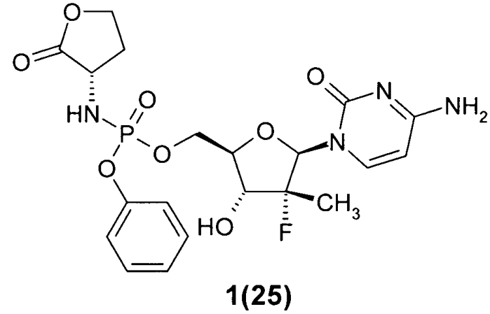 Замещенные (2r,3r,5r)-3-гидрокси-(5-пиримидин-1-ил)тетрагидрофуран-2-илметил арил фосфорамидаты (патент 2553996)
