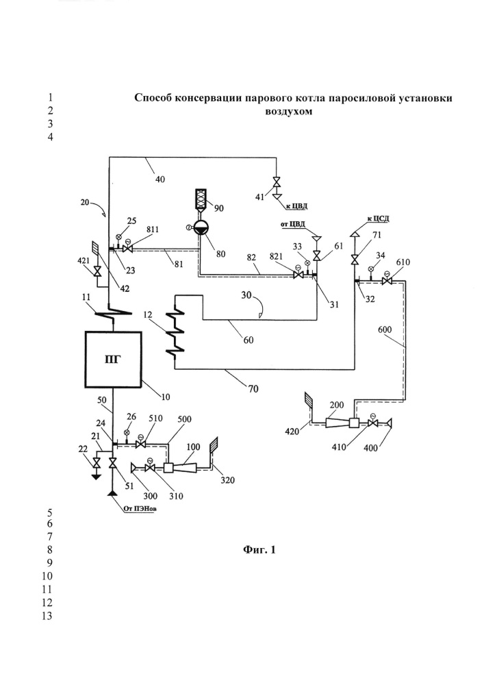 Способ консервации парового котла паросиловой установки воздухом (патент 2656772)