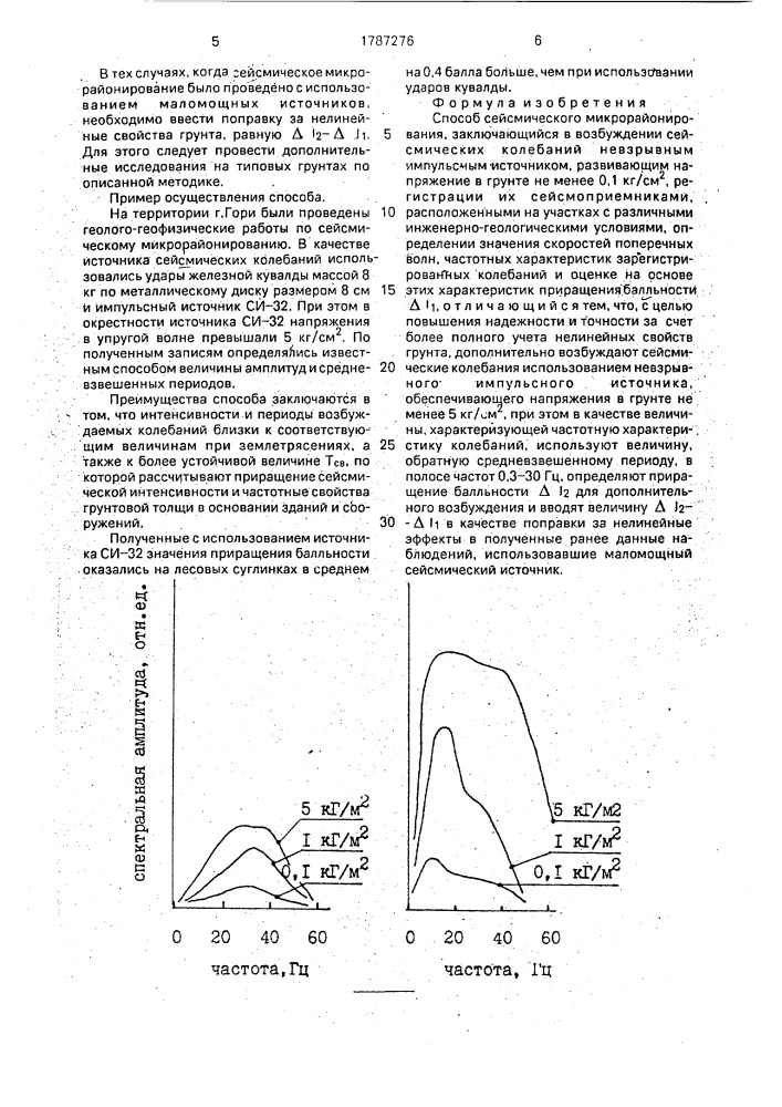 Способ сейсмического микрорайонирования (патент 1787276)