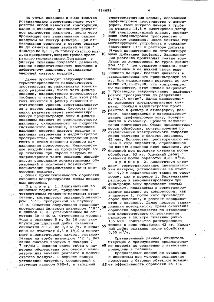 Способ реагентной обработки герметизированной скважины (патент 994699)