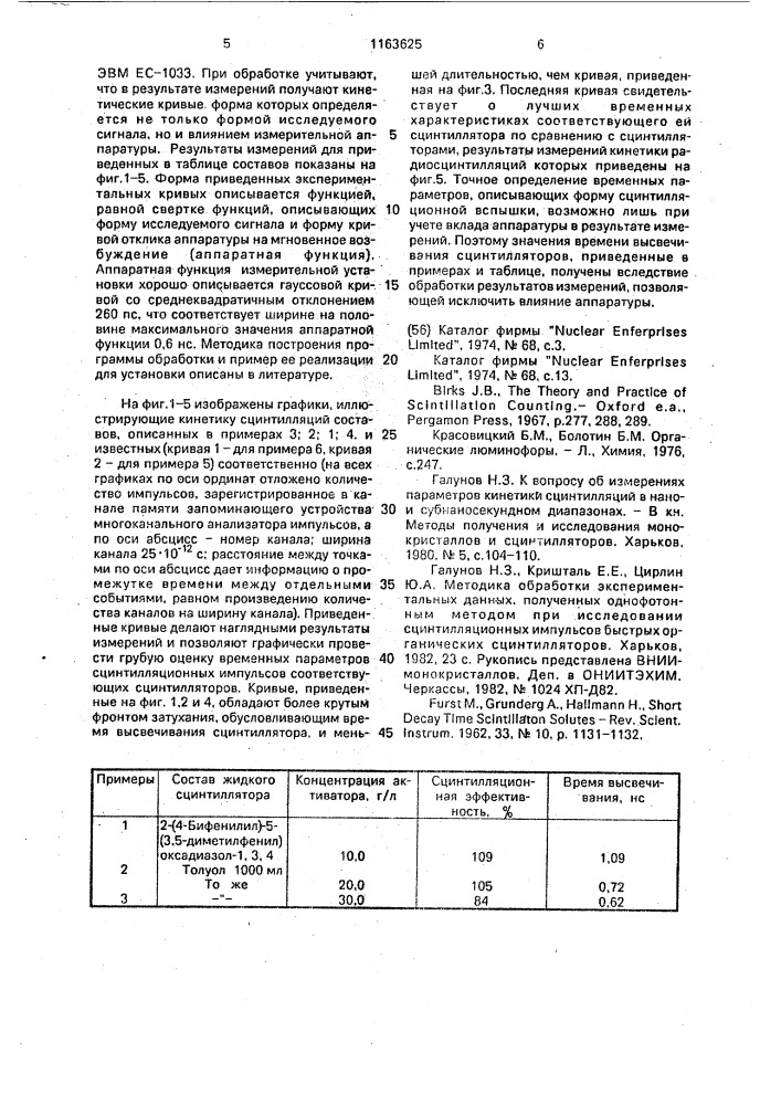 Жидкий сцинтиллятор (патент 1163625)