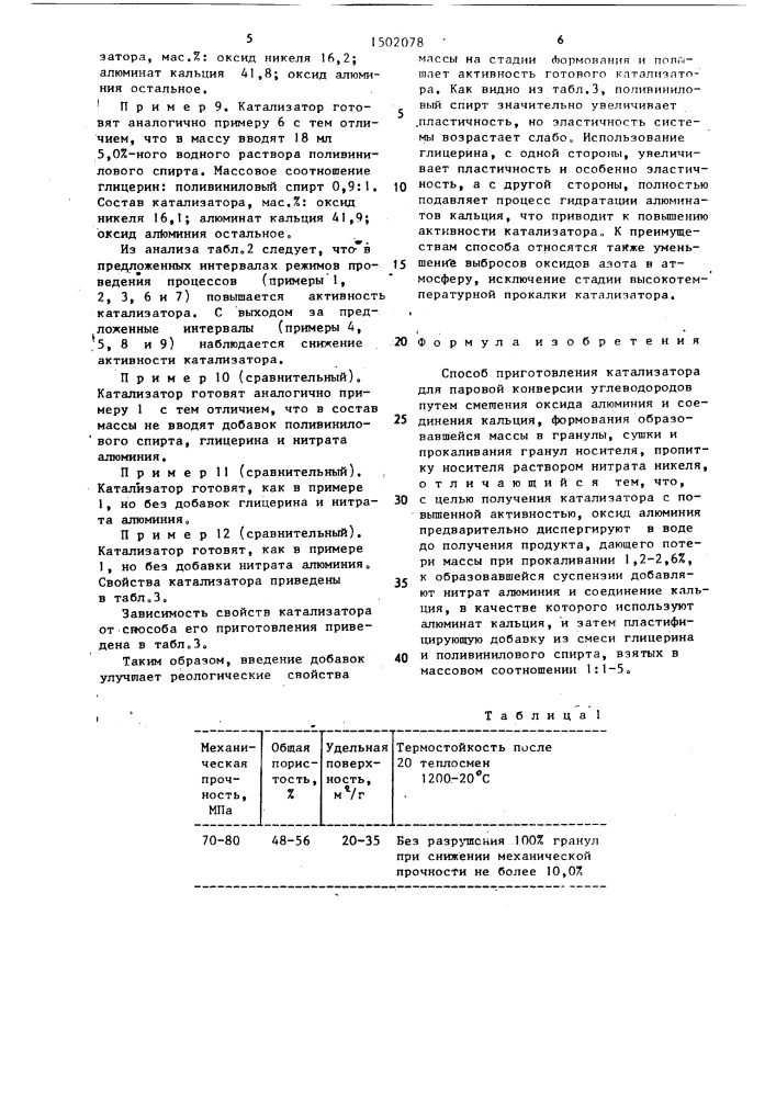 Способ приготовления катализатора для паровой конверсии углеводородов (патент 1502078)